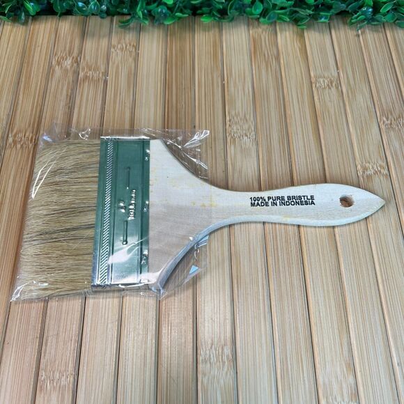 Box of 12 New 4 Inch Chip Paint Brush Light Brown 100% Pure Bristle Pro Grade - Picture 3 of 8